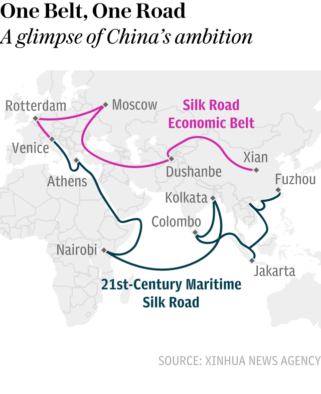 Graphic: The routes of China's One Belt, One Road initiative