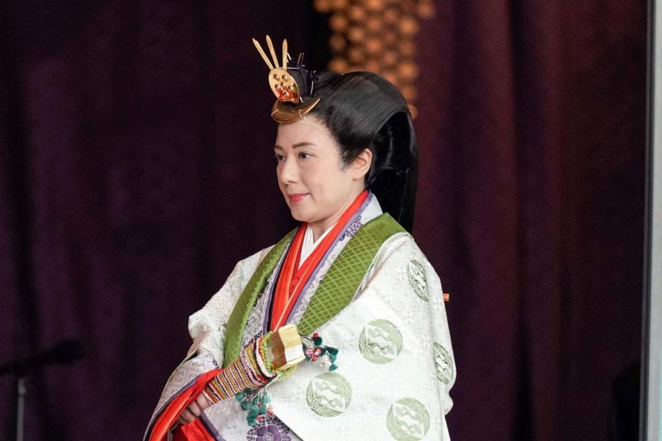 Empress Masako attends a ceremony to proclaim Emperor Naruhito's enthronement (POOL/AFP via Getty Images)