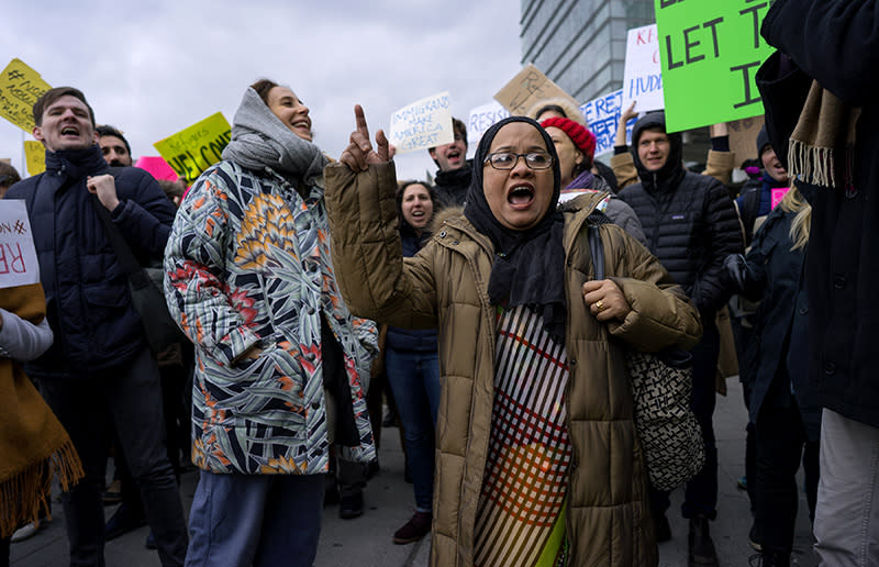 Protests at JFK over travel ban