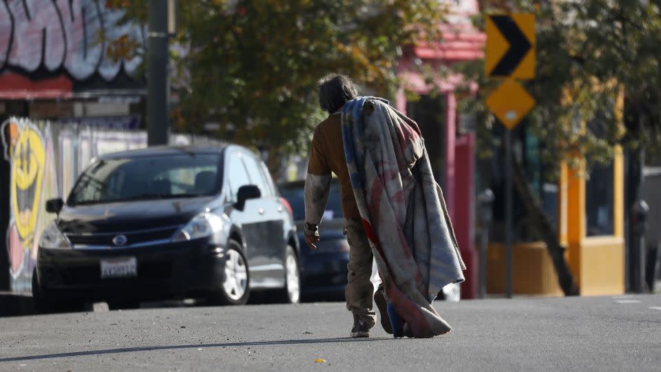 A new study found most homeless people in California last had a home in California, dispelling the myth that people come to the state specifically for homeless help. - David Swanson/AFP/Getty Images