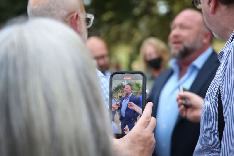 Alex Jones' trial at the Travis County Courthouse, Austin, Texas