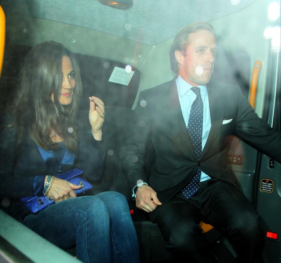 Pippa Middleton and Tom Kingston at Le Caprice restaurant on April 24, 2013, in London. FilmMagic