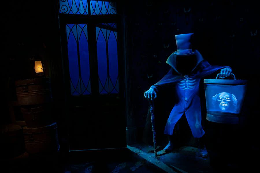 The legendary Hatbox Ghost is materializing within the Haunted Mansion at Walt Disney World Resort. The iconic specter has come out to socialize with guests as they pass the Endless Hallway in their Doom Buggies. The Hatbox Ghost was also recently featured in the 2023 Disney Studios’ film, “Haunted Mansion.” The attraction playing ghost host to the new happy haunt can be found in Liberty Square at Magic Kingdom Park in Lake Buena Vista, Fla. (Abigail Nilsson, Photographer)