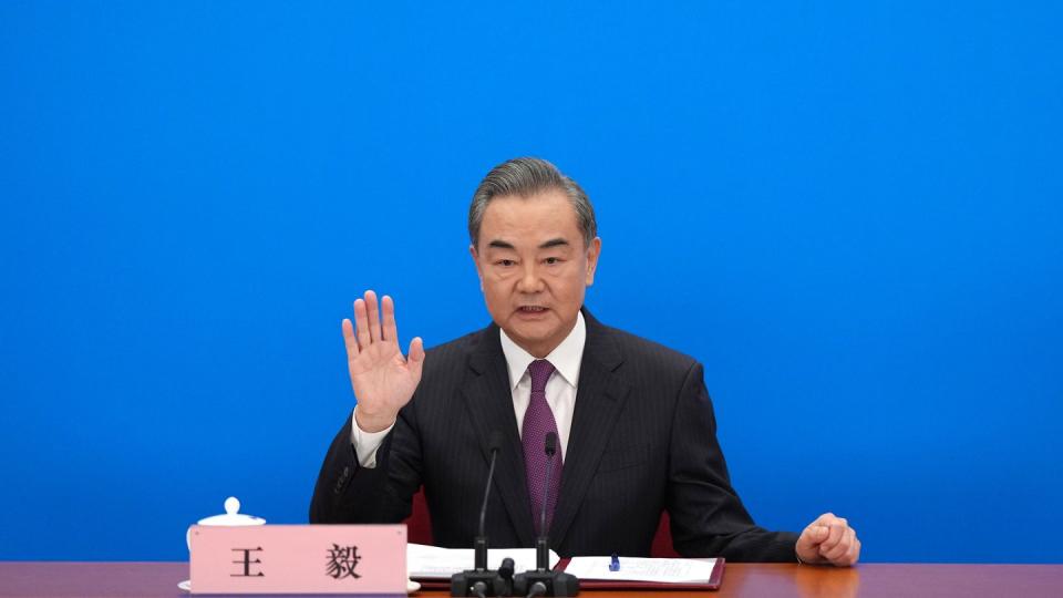 Wang Yi, Außenminister von China. Obwohl Taiwan nie unter der Herrschaft der Kommunistischen Partei stand, erkennt Peking die Souveränität der Insel nicht an.