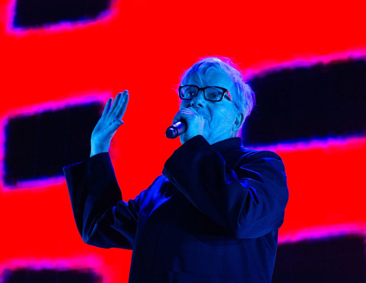 Mark Mothersbaugh of Devo performs at Desert Daze in Lake Perris, Calif., in 2019.