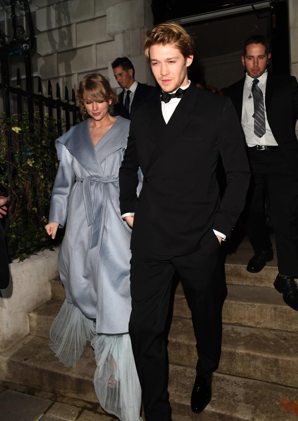 Taylor Swift and Joe Alwyn attend British Vogue and Tiffany & Co’s fashion and film party at Annabel's in central London (SplashNews.com)