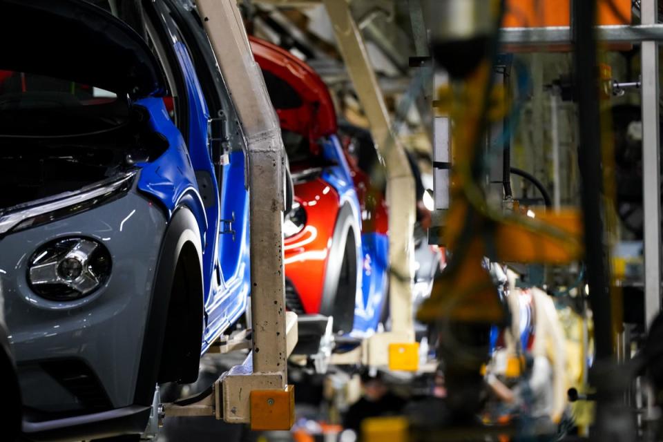 A slowdown in car production is expected to weigh on the manufacturing sector as economic data looms(Ian Forsyth/PA) (PA Wire)