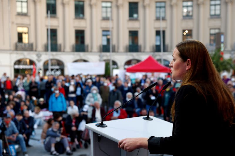 FILE PHOTO: Left wing party Die Linke campaigns in Munich