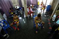 Muaythai boxers return to fight for the first time after temporary suspend due to the spread of the coronavirus disease (COVID-19) in Thailand