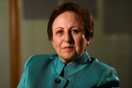Iranian Nobel Peace laureate Shirin Ebadi speaks during an interview in London, Britain, January 4, 2018. REUTERS/Dylan Martinez
