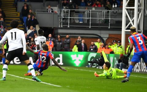 Mane turns in Liverpool's equaliser at the near post - Credit: REUTERS/Dylan Martinez 