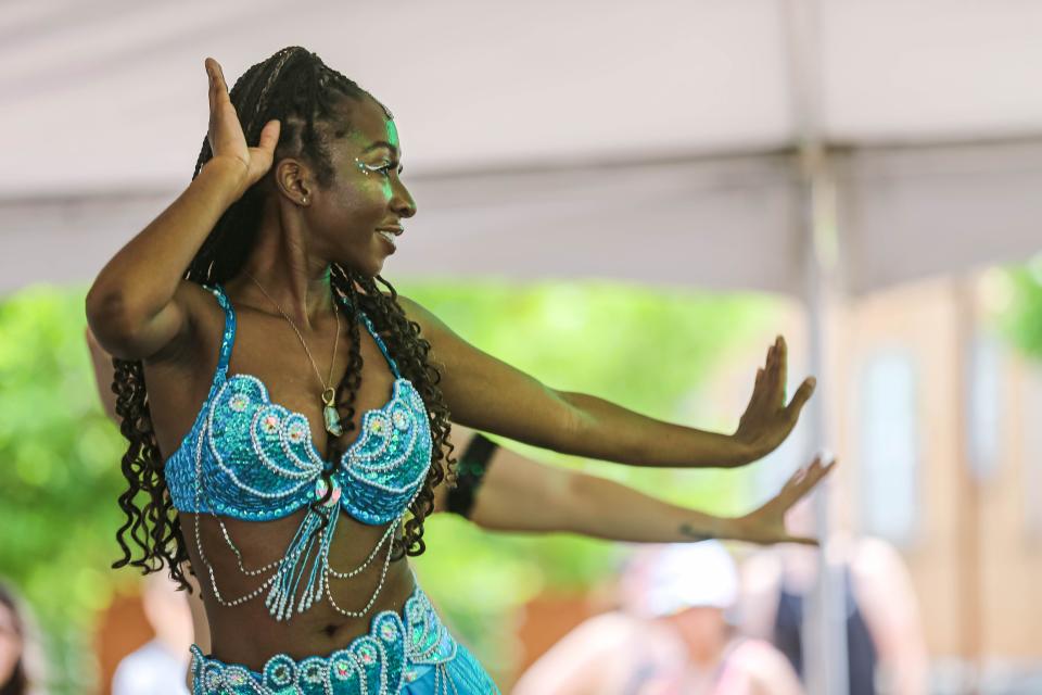 Janet Ademiluyi dances at the 2022 Paseo Art Festival in Oklahoma City.