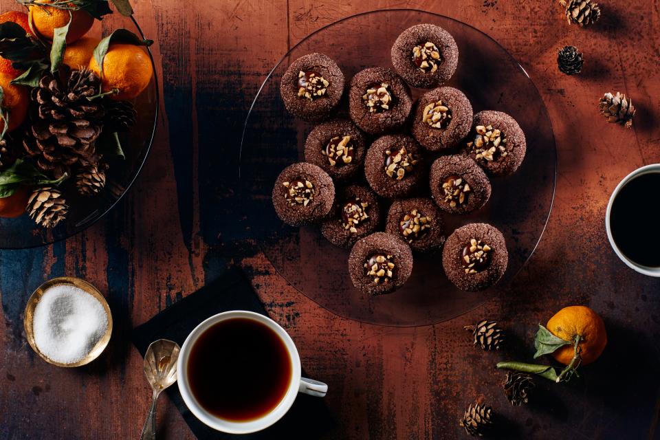 Chocolate, Cinnamon, and Hazelnut Thumbprints