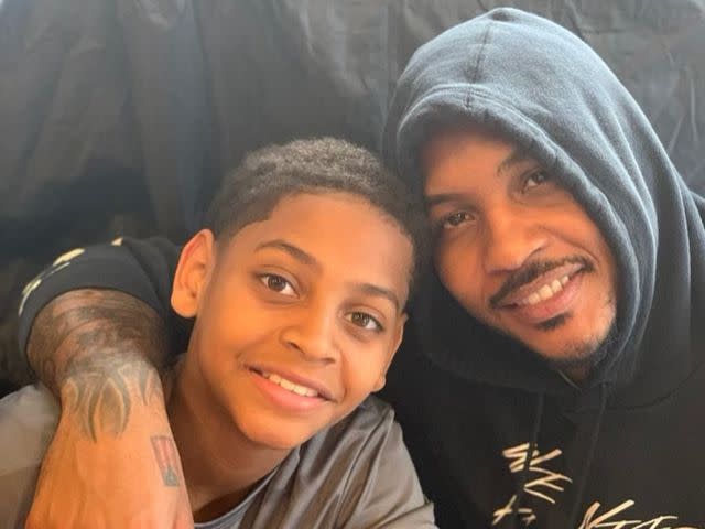 <p>Carmelo Anthony Instagram</p> Kiyan Anthony and Carmelo Anthony