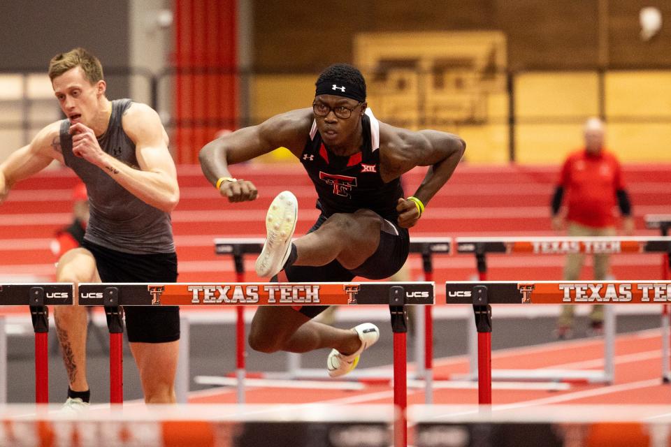 Texas Tech's Antoine Andrews broke the school record in the 60-meter hurdles Friday night in the Jarvis Scott Open at the Sports Performance Center. The first-semester freshman from the Bahamas clocked 7.59 seconds, the second-fastest time in NCAA Division I this season.
