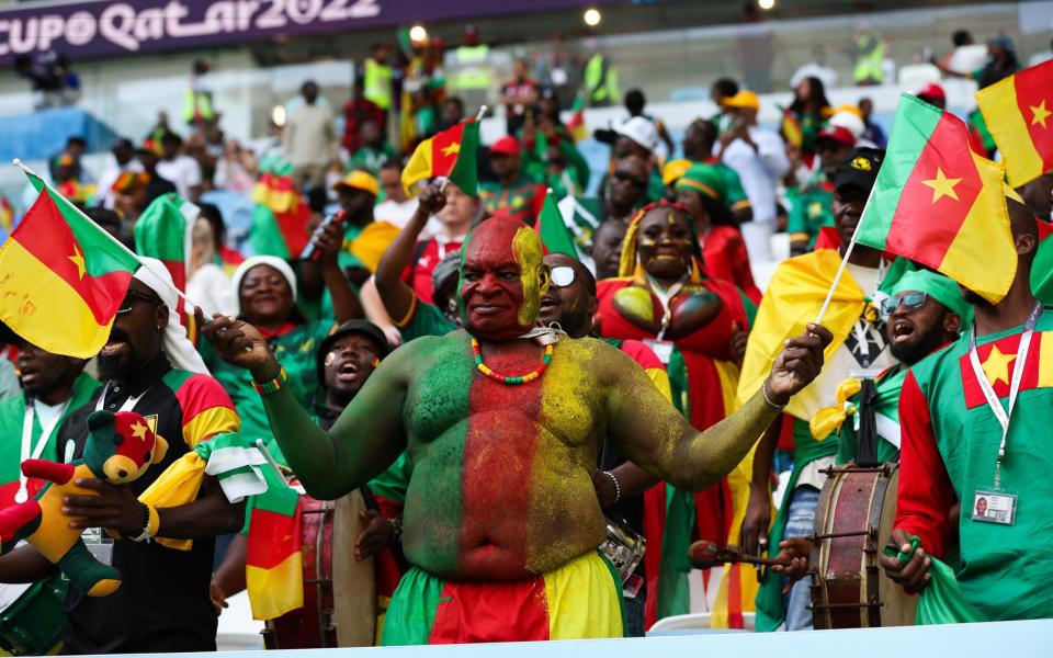 A Cameroon supporter shows their support ahead of the FIFA World Cup Qatar 2022 Group G match - GETTY IMAGES/Alex Livesey