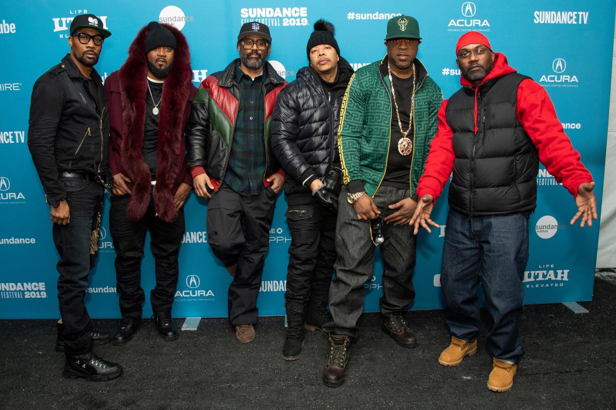 Wu-Tang Clan announced its first Las Vegas residency, which has four dates in February and March 2024. Pictured: RZA, Ghostface Killah, U-God, Cappadonna and Masta Killa with Sacha Jenkins, the director of their 2019 documentary.