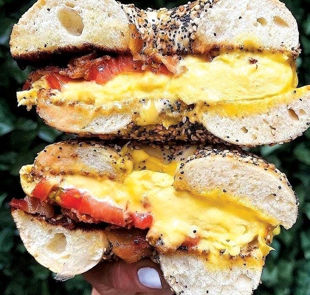 A bagel sandwich from Top Bagels in Fair Lawn.