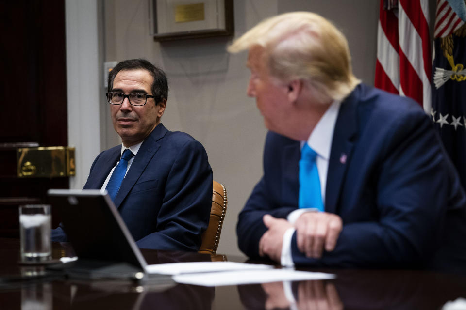 Treasury Secretary Steven Mnuchin has urged Congress to immediately replenish the aid to small businesses under the CARES Act. (Photo: Pool via Getty Images)