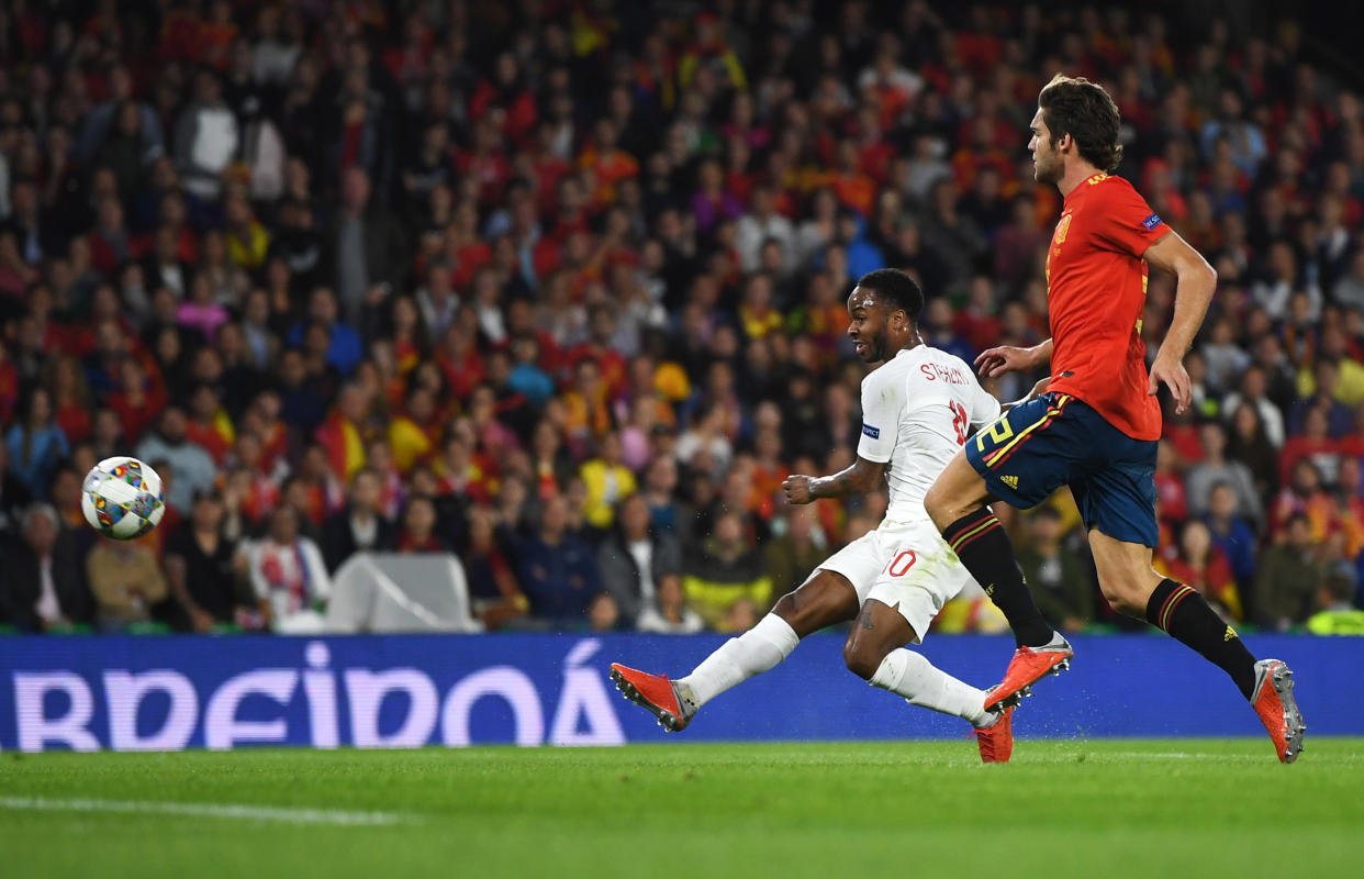 Sterling’s shot left De Gea no chance in the Spain goal