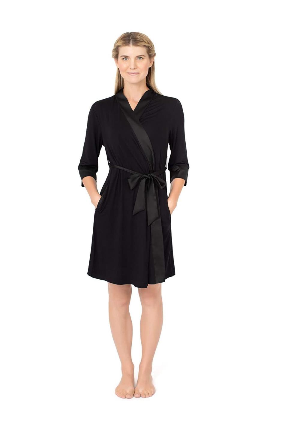 <p><strong>Kindred Bravely</strong></p><p>amazon.com</p><p><strong>$39.99</strong></p><p>This robe is a dream for moms-to-be and news moms alike. Two belt positions make it adjustable for pregnancy, postpartum, and beyond. It’s lightweight for any season and made of a super-soft knit fabric with satin trim. Bonus: This robe has extra-deep pockets for nursing essentials, your phone, or whatever else you need to keep close. </p>