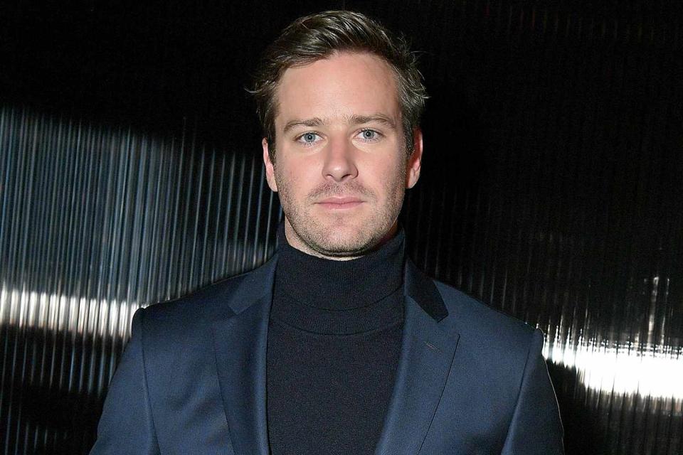 <p>Mike Coppola/Getty</p> Armie Hammer  in 2018