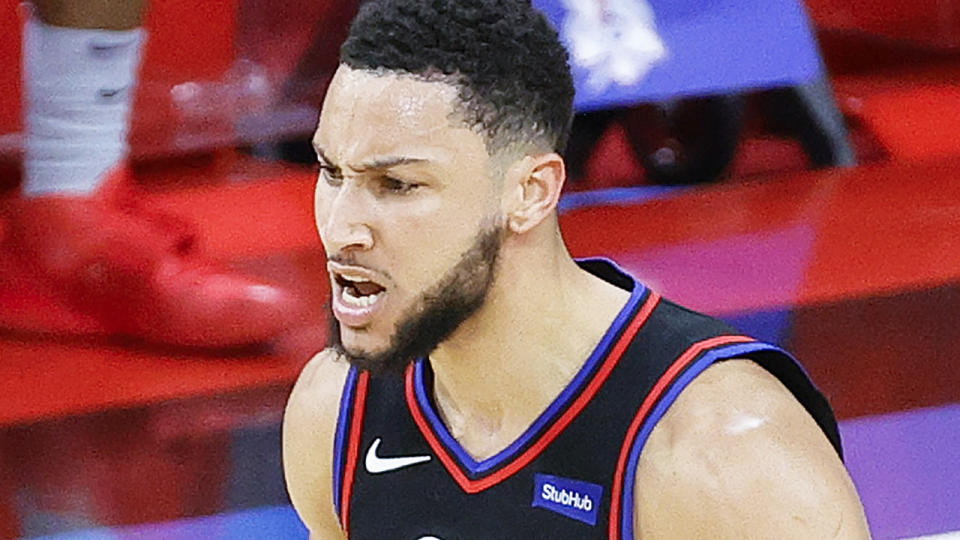 Ben Simmons had 15 assists to go with six points in an impressive playoff victory for the Sixers over the Washington Wizards.  (Photo by Tim Nwachukwu/Getty Images)