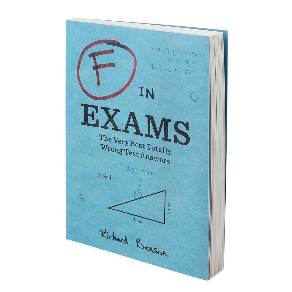 <p><a href="https://go.redirectingat.com?id=74968X1596630&url=https%3A%2F%2Fwww.uncommongoods.com%2Fproduct%2Ff-in-exams&sref=https%3A%2F%2Fwww.thepioneerwoman.com%2Fholidays-celebrations%2Fgifts%2Fg38711535%2Fteacher-valentine-gifts%2F" rel="nofollow noopener" target="_blank" data-ylk="slk:Shop Now;elm:context_link;itc:0;sec:content-canvas" class="link ">Shop Now</a></p><p>'F in Exams' Book</p><p>uncommongoods.com</p><p>$8.50</p><span class="copyright">Uncommon Goods</span>