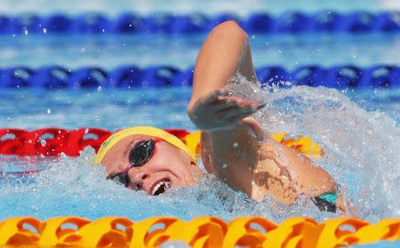 Swimming - Gold Coast 2018 Commonwealth Games - Women's 400m Freestyle - Heats - Optus Aquatic Centre - Gold Coast, Australia - April 10, 2018. Ariarne Titmus of Australia competes. REUTERS/David Gray