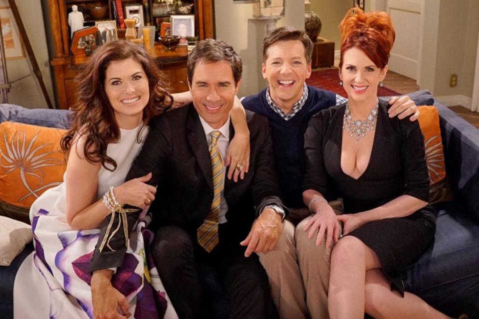 Debra Messing as Grace Adler, Eric McCormack as Will Truman, Sean Hayes as Jack McFarland and Megan Mullally as Karen Walker in the trailer for the new series (NBC)