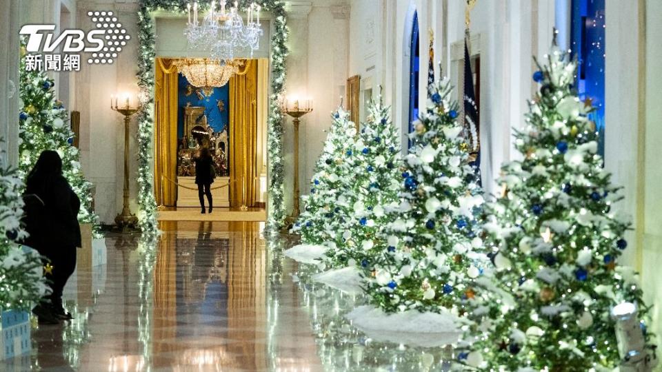 白宮內充滿聖誕節氣氛。（圖／達志影像美聯社）