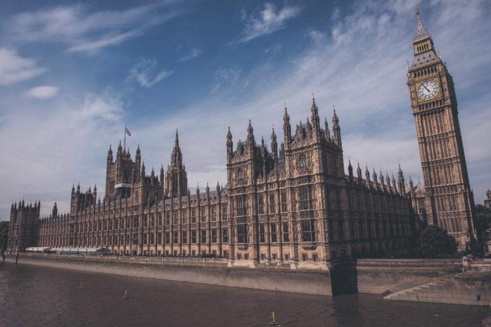 The Palace of Westminster, which contains the House of Commons and the House of Lords, in central London.