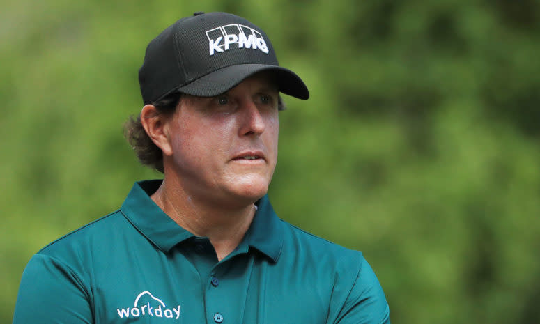 A closeup of Phil Mickelson.