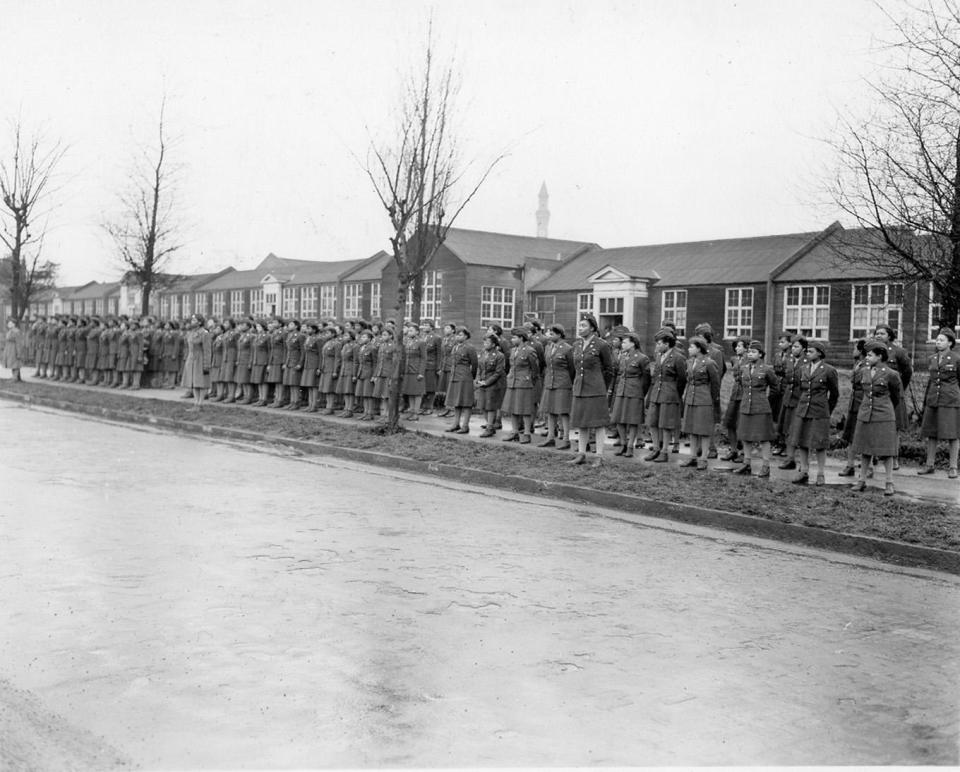   The 6888th Central Postal Directory Battalion in England in February 1945. / Credit: National Archives