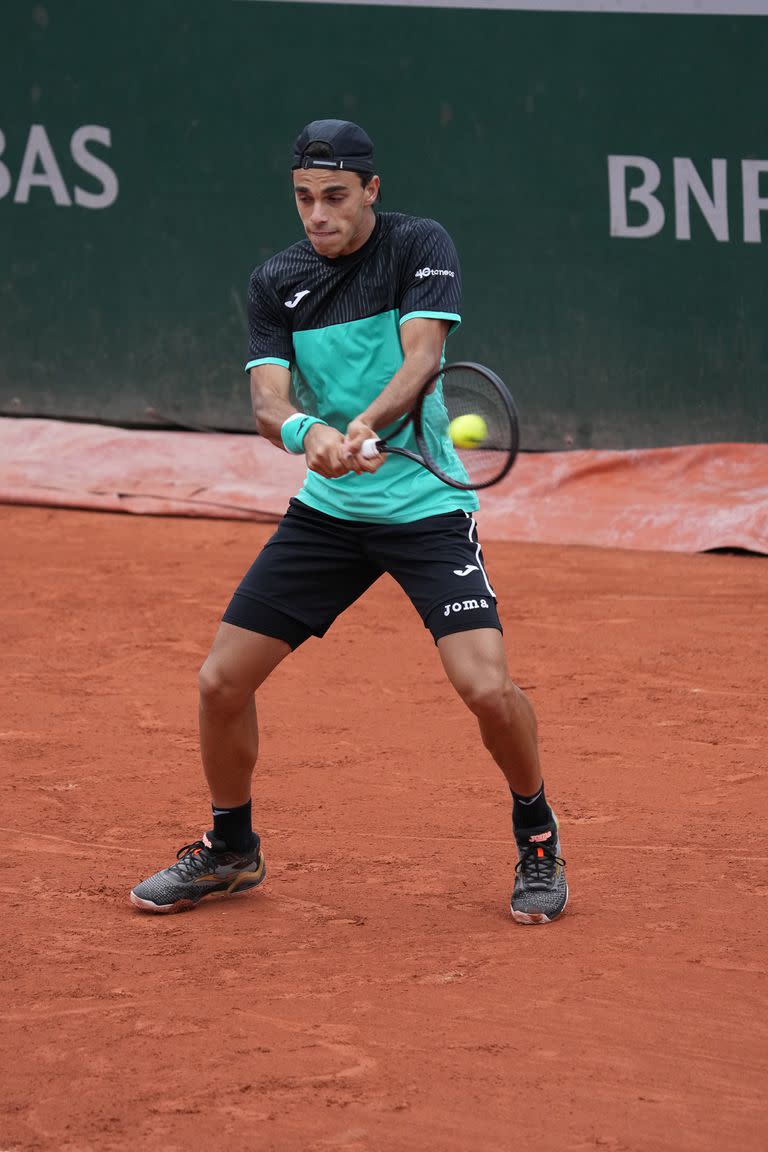 Francisco Cerúndolo, durante el partido que disputó contra Evans por la primera ronda