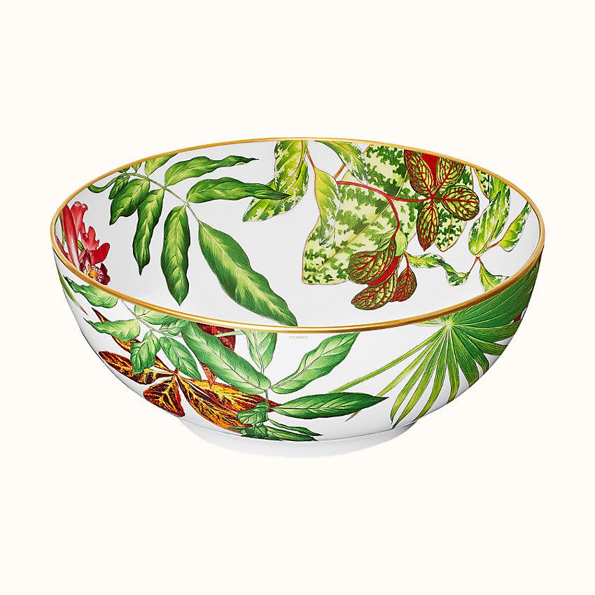 <p><a href="https://www.hermes.com/us/en/product/passifolia-salad-bowl-small-model-P044036P/" rel="nofollow noopener" target="_blank" data-ylk="slk:Shop Now;elm:context_link;itc:0;sec:content-canvas" class="link ">Shop Now</a></p><p>Passifolia Salad Bowl, Small Model</p><p>Hermès</p><p>$1010.00</p><span class="copyright">Hermès</span>