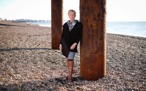 Picture shows Angela Laws pictured on Brighton beach - Credit: Christopher Pledger for the Telegraph