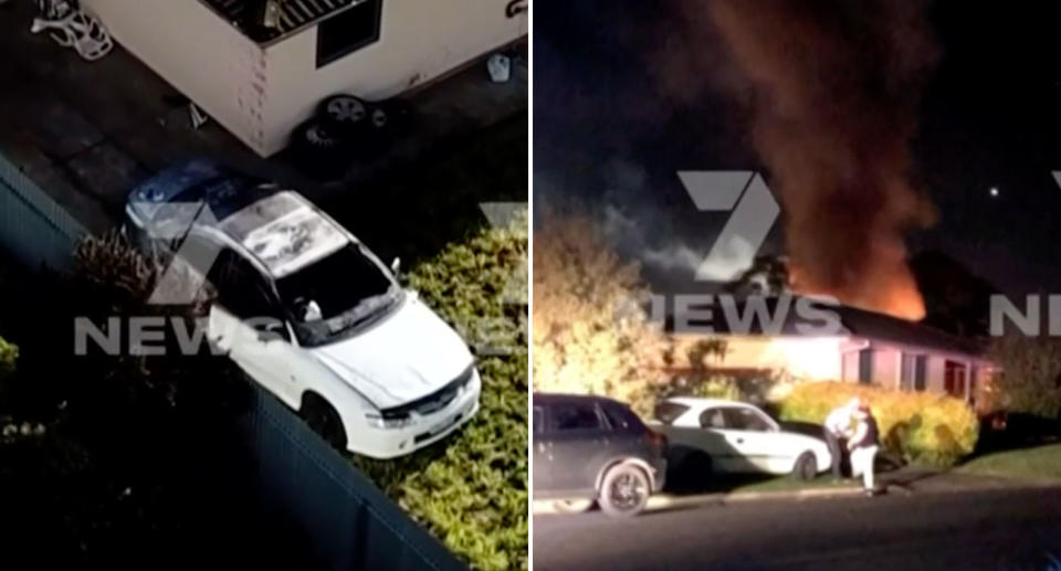 A woman's car was set on fire in Mt Gambier, after she tested positive for Covid-19. Source: 7News