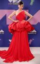 <p>The most "red carpet" look of the evening goes to Sofia in this red ballgown.</p>