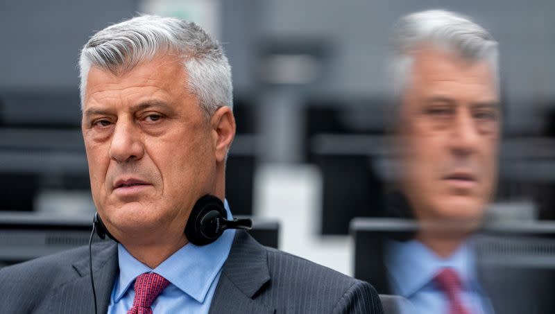 Former Kosovo President Hashim Thaci appears before the Kosovo Specialist Chambers in The Hague