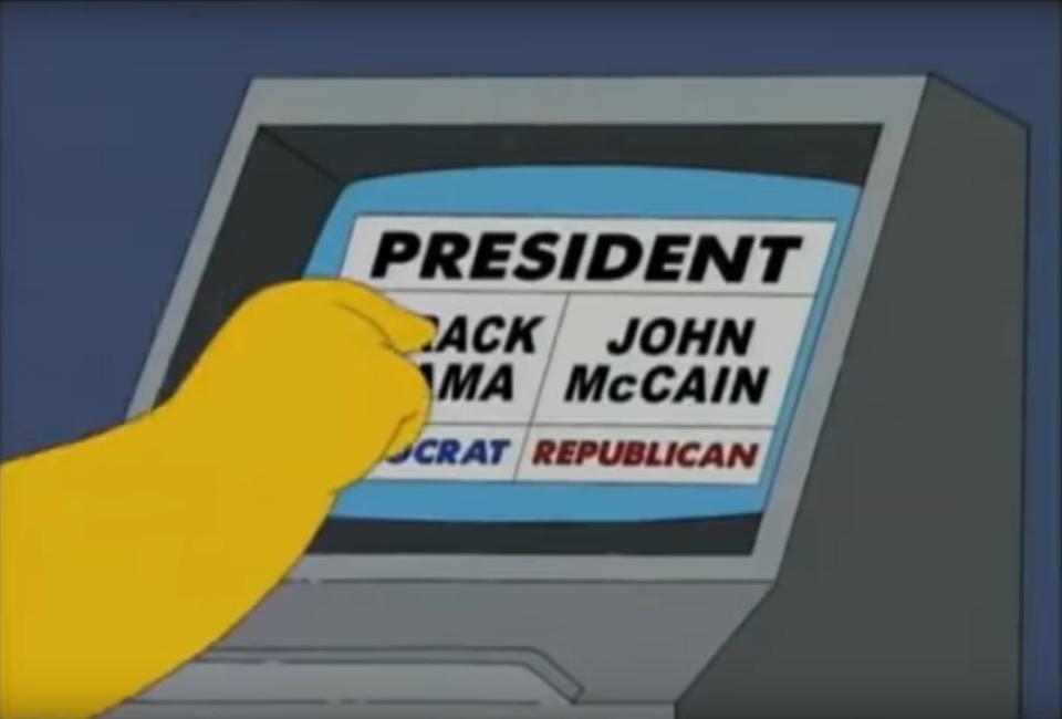 The Simpsons voting machine