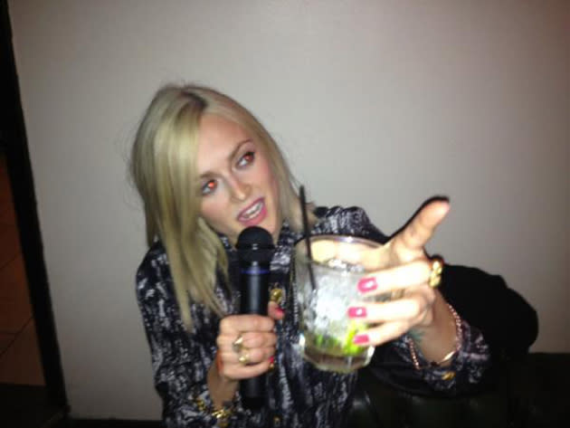 Celebrity photos: Fearne Cotton told her Twitter followers that she was 'sitting down and singing along to Adele.' Drunken karaoke is always a win, Fearne, we approve.