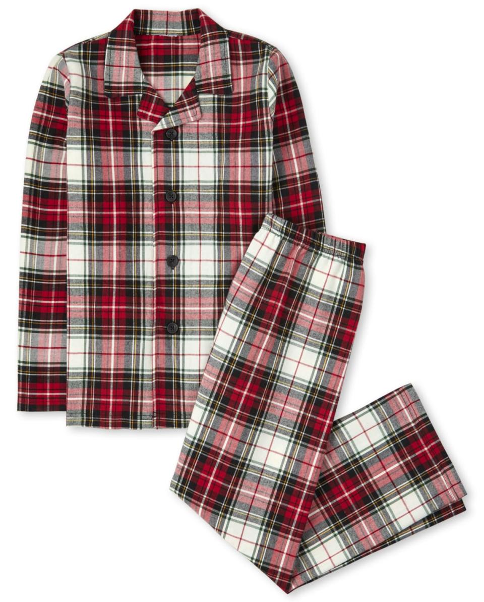 Unisex Kids Plaid Flannel Pajamas. Image via The Children's Place.