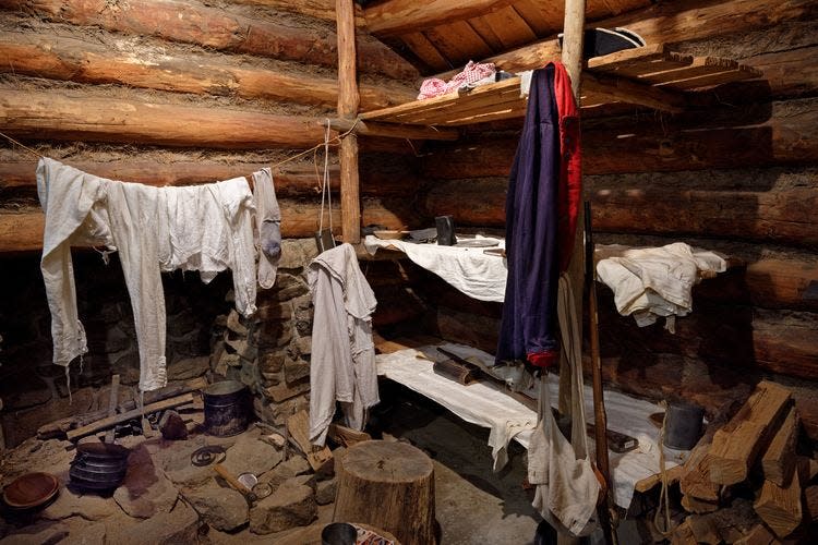 Interior of a soldier's hut
