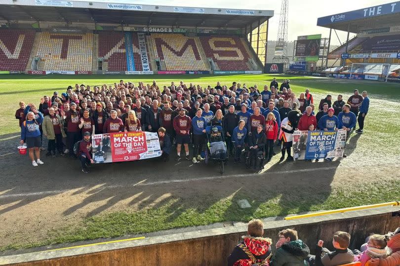 Participants at Bradford City ahead of March of the Day -Credit:Louise Stewart