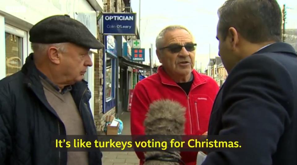 The two men were filmed having the row in the street on BBC Wales (BBC Wales)