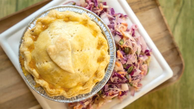  Aly's chicken pot pie with coleslaw