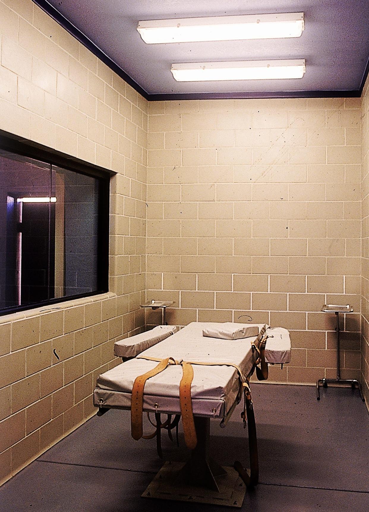 The lethal injection execution chamber at the Arizona State Prison in Florence as seen in 1993.