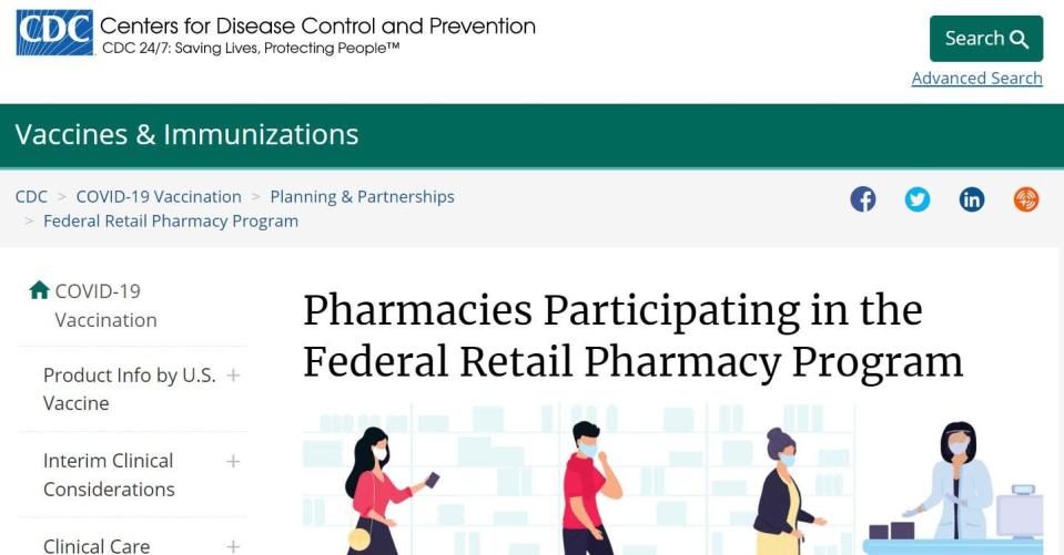 The Centers for Disease Control and Prevention runs a website on its Federal Retail Pharmacy Program, through which N95 masks are available.