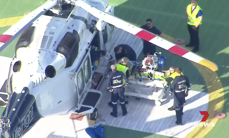 Doctors on the Princess Alexandra are now working to save the man's life.